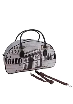 Best Sale 💯 Northlight 20" Vintage-Style Paris Arc de Triomphe French Theme Travel Bag with Handles and Shoulder Strap 🔔