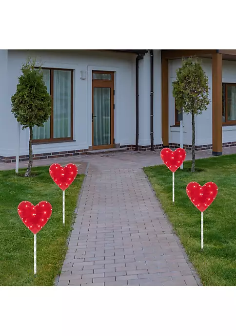 Discount โ Northlight 4ct Red Heart Valentine's Day Pathway Marker Lawn Stakes Clear Lights ๐คฉ 4 Discount โ Northlight 4ct Red Heart Valentine's Day Pathway Marker Lawn Stakes Clear Lights ๐คฉ - Image 2