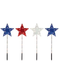 Wholesale 💯 Northlight 4ct Americana Stars 4th of July Pathway Marker Lawn Stakes Clear Lights ✔️ -Outlet Northlight Store Belk 1679
