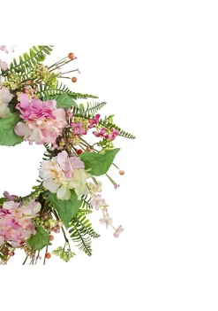 Outlet 🔥 Northlight Hydrangea Berry and Fern Artificial Spring Floral Wreath Pink - 20-Inch ✨ -Outlet Northlight Store Belk 1682