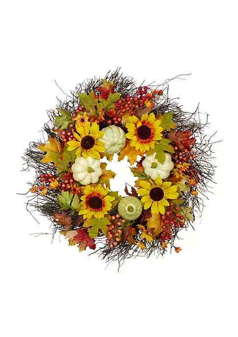 Hot Sale ๐ Northlight Sunflowers and Gourds Artificial ๐ช Thanksgiving Wreath - 26-Inch Unlit ๐ฅฐ 3 Hot Sale ๐ Northlight Sunflowers and Gourds Artificial ๐ช Thanksgiving Wreath - 26-Inch Unlit ๐ฅฐ