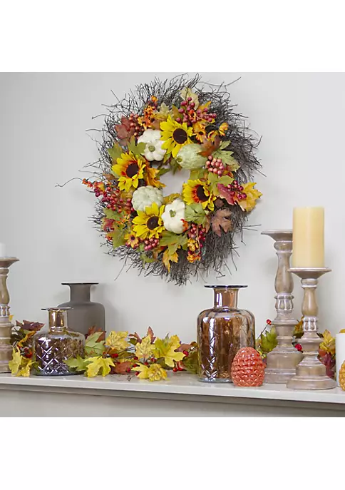 Hot Sale ๐ Northlight Sunflowers and Gourds Artificial ๐ช Thanksgiving Wreath - 26-Inch Unlit ๐ฅฐ 4 Hot Sale ๐ Northlight Sunflowers and Gourds Artificial ๐ช Thanksgiving Wreath - 26-Inch Unlit ๐ฅฐ - Image 2