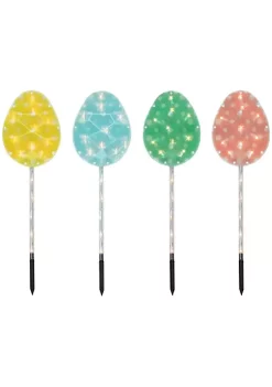 Flash Sale 🤩 Northlight 4ct Pastel Easter Egg Pathway Marker Lawn Stakes Clear Lights 🔔 -Outlet Northlight Store Belk 1697