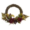 Flash Sale 😀 Northlight Mums and Pomegranates Artificial Floral Wreath Red 20-Inch 🤩