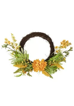Coupon 😍 Northlight Peonies Artificial Fall Harvest Twig Wreath 22-Inch Unlit 💯 -Outlet Northlight Store Belk 1716
