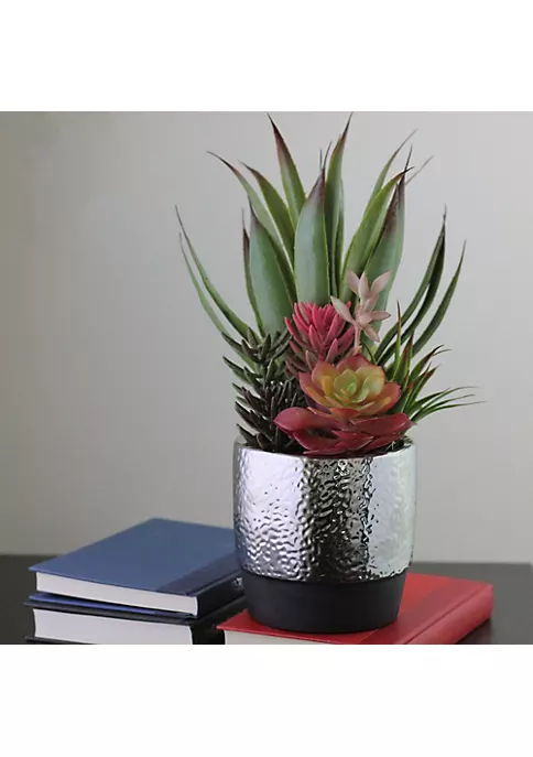 Promo ๐งจ Northlight 15" Green and Silver Artificial Potted Succulents โจ 4 Promo ๐งจ Northlight 15" Green and Silver Artificial Potted Succulents โจ - Image 2