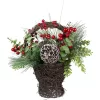 Promo 🔔 Northlight 15" Eucalyptus Pine and Berry Artificial 🎄 Christmas Grapevine Basket 🔥