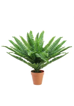 Promo 🎉 Northlight 17.5" Potted Artificial Tall Green Boston Fern Plant ✔️