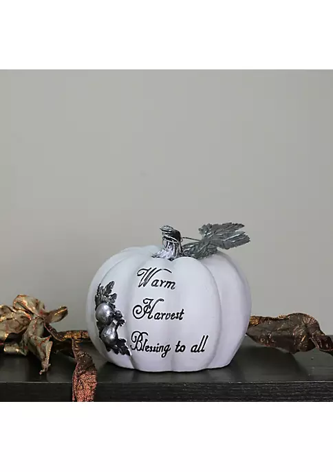 Buy โ๏ธ Northlight 8" White and Black "Warm Harvest Blessing" Pumpkin Fall Harvest Decoration ๐ฏ 4 Buy โ๏ธ Northlight 8" White and Black "Warm Harvest Blessing" Pumpkin Fall Harvest Decoration ๐ฏ - Image 2