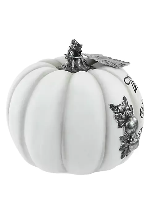 Buy โ๏ธ Northlight 8" White and Black "Warm Harvest Blessing" Pumpkin Fall Harvest Decoration ๐ฏ 6 Buy โ๏ธ Northlight 8" White and Black "Warm Harvest Blessing" Pumpkin Fall Harvest Decoration ๐ฏ - Image 4