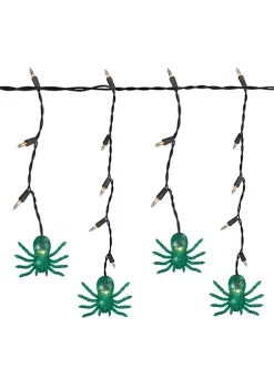 Best deal 🧨 Northlight 35ct Green Spider 🧛 Halloween Icicle Lights- 3ft Black Wire 🎁