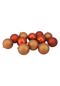 Cheapest 🤩 Northlight 12ct Orange Shatterproof 4-Finish ❄ Christmas Ball Ornaments 4" (100mm) 👍 -Outlet Northlight Store Belk 1789