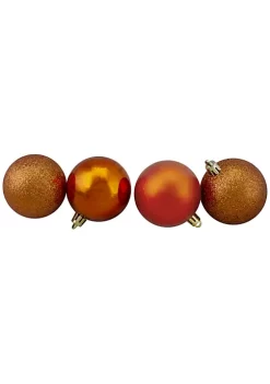 Best Sale ⭐ Northlight 32ct Burnt Orange Shatterproof 4-Finish 🎄 Christmas Ball Ornaments 3.25" (80mm) 🎉 -Outlet Northlight Store Belk 1804