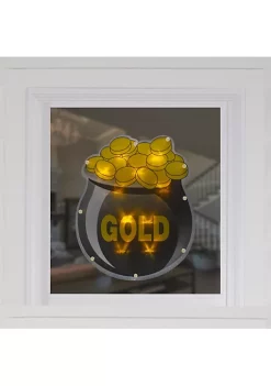 Flash Sale 😍 Northlight 12" LED Lighted Irish St. Patrick's Day Pot of Gold Window Silhouette Decoration ⌛ -Outlet Northlight Store Belk 1847