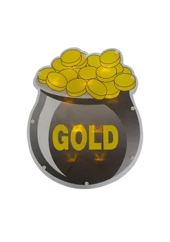 Flash Sale 😍 Northlight 12" LED Lighted Irish St. Patrick's Day Pot of Gold Window Silhouette Decoration ⌛ -Outlet Northlight Store Belk 1848