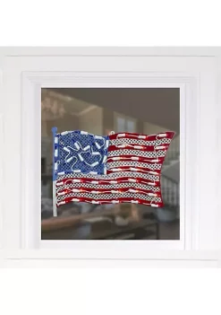 Best Sale 🎁 Northlight 14" Lighted Patriotic American Flag Window Silhouette Decoration 🎉 -Outlet Northlight Store Belk 1851