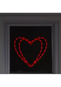 Flash Sale ⭐ Northlight 17" Pre-Lit Scarlet Red Double Heart Valentine's Day Window Silhouette Decoration 💯 -Outlet Northlight Store Belk 1856