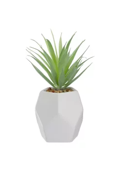 Best Sale 😍 Northlight 7.5" Green Artificial Sword Grass in a White Geometric Pot 🔔 -Outlet Northlight Store Belk 1887