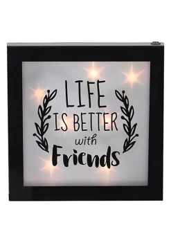 Budget ⭐ Northlight 9" B/O LED Lighted "Life is Better With Friends" Framed Wall Decor 🎁 -Outlet Northlight Store Belk 1900