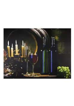 Outlet 😍 Northlight 15.75" LED Lighted Flickering Wine and Candles Canvas Wall Art 💯
