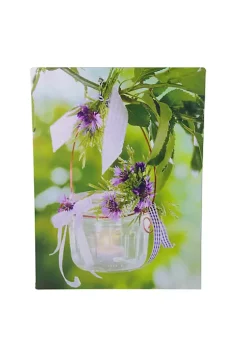 Best reviews of 😀 Northlight LED Lighted Tea Candle with Purple Flowers Canvas Wall Art 15.75" x 11.75" ✨