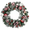 Wholesale 🔔 Northlight Frosted Pine Artificial 🎁 Christmas Wreath with Swirled 🍬 Candy Ornaments 24-Inch 😉 -Outlet Northlight Store Belk 195