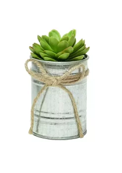 Top 10 👍 Northlight 7" Mini Artificial Sprouting Rose Succulent in Tin Can Planter with Twine Bow 🔥