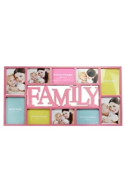 Promo 😍 Northlight 28.75" Pink and White 'Family' Hanging Rectangular Photo Frame 👏
