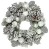 Cheapest 👍 Northlight Frosted Pine Artificial 🔔 Christmas Wreath with Striped Bows 24-Inch Unlit 🤩 -Outlet Northlight Store Belk 236