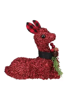 Best Pirce ✨ Northlight 6.5" Red Embellished Sitting Reindeer Decoration with Buffalo Plaid Ears 🤩 -Outlet Northlight Store Belk 244