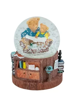 Hot Sale 🧨 Northlight 6" Musical Reading Teddy Bears Snow Globe ❤️