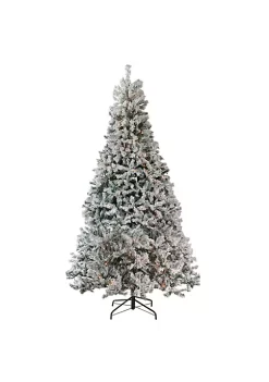 Promo ⭐ Northlight 12' Pre-Lit Heavily Flocked Pine Medium Artificial 🎄 Christmas Tree - Clear Lights 🎉 -Outlet Northlight Store Belk 248