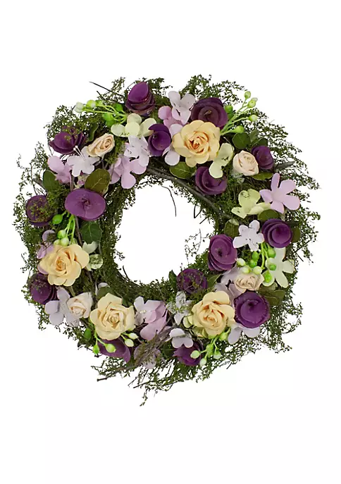 Cheap 🔥 Northlight Purple and Green Floral Berries and Twig Artificial Spring Floral Wreath 14-Inch 🤩 3 Cheap 🔥 Northlight Purple and Green Floral Berries and Twig Artificial Spring Floral Wreath 14-Inch 🤩