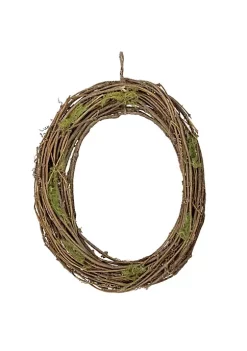 Brand new 👏 Northlight Natural Grapevine and Twig Oval Spring Wreath with Moss 15.5-Inch Unlit ⭐ -Outlet Northlight Store Belk 259