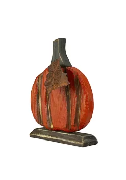 Discount 👏 Northlight 6.5" Orange Carved Wood Autumn Harvest Pumpkin Decoration ❤️ -Outlet Northlight Store Belk 294