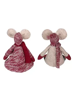 Best Sale 🛒 Northlight Set of 2 Boy and Girl Sitting Plush 🔔 Christmas Mice Figures 17" 😉 -Outlet Northlight Store Belk 304