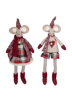 Best Sale 🛒 Northlight Set of 2 Boy and Girl Sitting Plush 🔔 Christmas Mice Figures 17" 😉 -Outlet Northlight Store Belk 305