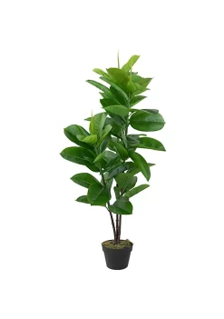 Hot Sale 👍 Northlight 51" Artificial Green and Brown Potted Rubber Plant 🤩 -Outlet Northlight Store Belk 314