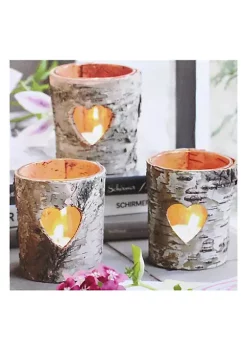 Brand new 🔔 Northlight 12" Gray and White LED Lighted Flickering Rustic Birch Candles Canvas Wall Art 💯