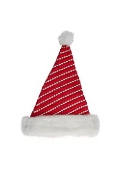 Brand new 👏 Northlight 17" Red and White Striped Santa Hat With Pom Pom 🌟