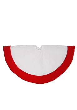 Hot Sale ⭐ Northlight 26" Traditional White and Red Velveteen 🎄 Christmas Tree 👗 Skirt 👍