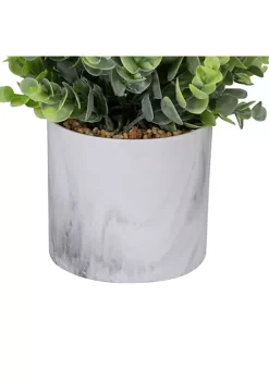 Cheap 🤩 Northlight 9" Green Artificial Eucalyptus in a Marble Style White Pot ✨ -Outlet Northlight Store Belk 388