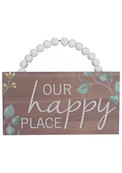 Cheapest 😉 Northlight Beaded Hanger "Our Happy Place" Wall Plaque Art Decor 7.75" 💯