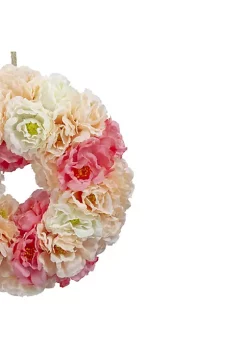 New ❤️ Northlight Pink and White Peony Artificial Spring Floral Wreath 8-Inch 🎉 -Outlet Northlight Store Belk 422