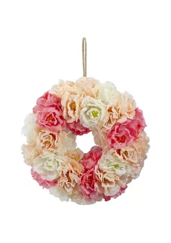 New ❤️ Northlight Pink and White Peony Artificial Spring Floral Wreath 8-Inch 🎉 -Outlet Northlight Store Belk 424
