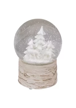 Coupon 😀 Northlight 5.5" White Reindeer and 🎄 Christmas Tree Snow Globe 😍