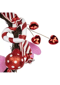 Top 10 🥰 Northlight Red and White Candies and Hearts Valentine's Day Wreath 16-Inch Unlit ⌛ -Outlet Northlight Store Belk 449
