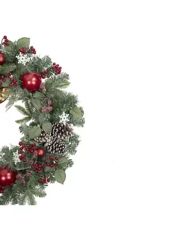 Best deal 🎁 Northlight Red Bells and Mixed Foliage Artificial 🎄 Christmas Wreath 30-Inch Unlit 🛒 -Outlet Northlight Store Belk 455