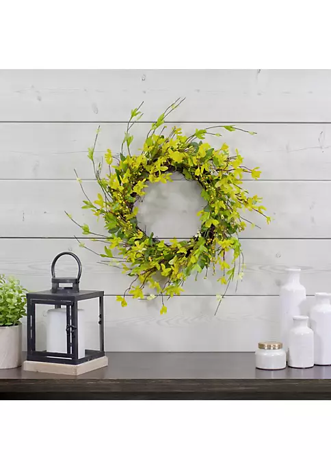 Budget ๐คฉ Northlight Forsythia and Leaves Artificial Spring Floral Wreath Yellow - 20-Inch ๐ 4 Budget ๐คฉ Northlight Forsythia and Leaves Artificial Spring Floral Wreath Yellow - 20-Inch ๐ - Image 2