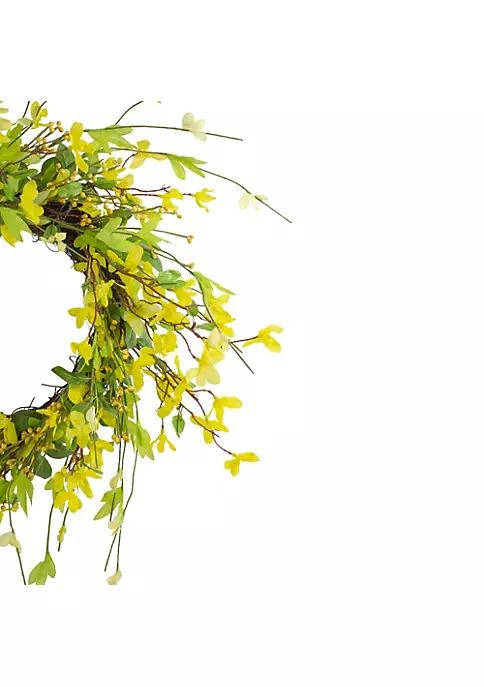 Budget ๐คฉ Northlight Forsythia and Leaves Artificial Spring Floral Wreath Yellow - 20-Inch ๐ 6 Budget ๐คฉ Northlight Forsythia and Leaves Artificial Spring Floral Wreath Yellow - 20-Inch ๐ - Image 4